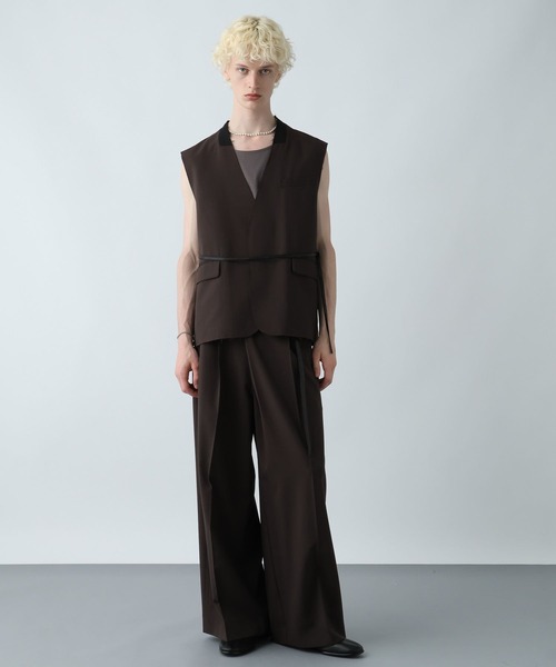 HARE(ハレ)の「【SET UP対応】シックリラックスアシメワイドトラウザー(HARE)(スラックス・メンズ・ブラウン/グレー/ブラック・FREE)」の7枚目の写真