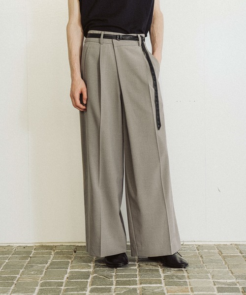 HARE CRカットオフベスト& CRアシメワイドトラウザー setupブラウン HARE CRカットオフベスト& CRアシメワイドトラウザー setup