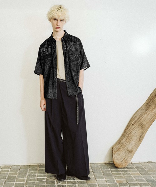 HARE CRカットオフベスト& CRアシメワイドトラウザー setupブラウン セール】【SET UP対応】シックリラックスアシメワイドトラウザー(HARE