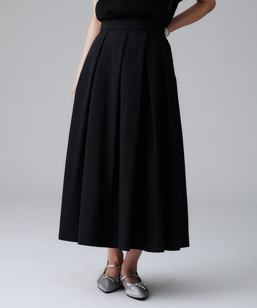 UNTITLED(アンタイトル)の「【はっ水/ナイロン/後ろウエストゴム】タスランフレアスカート(スカート・レディース・ブラック/ベージュ・42/00/01/02/03/04/44/46/48/50)」の5枚目の写真