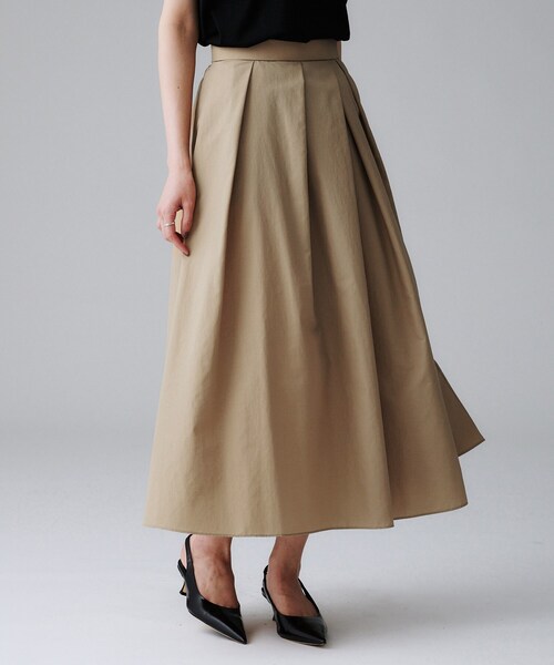 UNTITLED(アンタイトル)の「【はっ水/ナイロン/後ろウエストゴム】タスランフレアスカート(スカート・レディース・ブラック/ベージュ・42/00/01/02/03/04/44/46/48/50)」の9枚目の写真