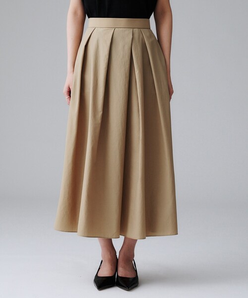 UNTITLED(アンタイトル)の「【はっ水/ナイロン/後ろウエストゴム】タスランフレアスカート(スカート・レディース・ブラック/ベージュ・42/00/01/02/03/04/44/46/48/50)」の12枚目の写真