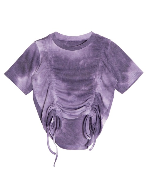 PUNYUS（プニュズ）の「タイダイ柄ドロストトップス（Tシャツ/カットソー・レディース・ブラック/パープル・1/2/3/4）」の10枚目の写真