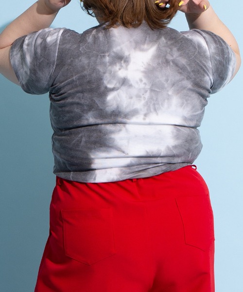 PUNYUS（プニュズ）の「タイダイ柄ドロストトップス（Tシャツ/カットソー・レディース・ブラック/パープル・1/2/3/4）」の8枚目の写真