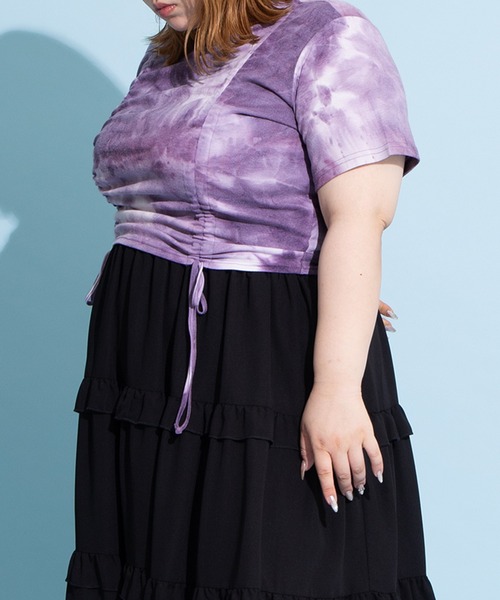 PUNYUS（プニュズ）の「タイダイ柄ドロストトップス（Tシャツ/カットソー・レディース・ブラック/パープル・1/2/3/4）」の21枚目の写真