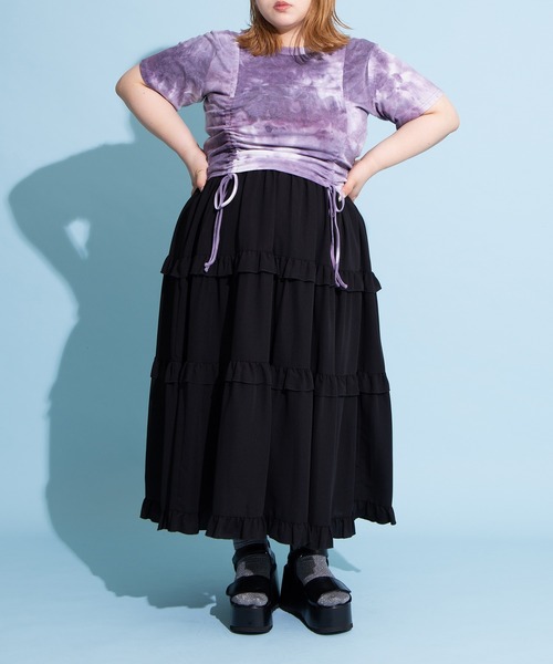 PUNYUS（プニュズ）の「タイダイ柄ドロストトップス（Tシャツ/カットソー・レディース・ブラック/パープル・1/2/3/4）」の20枚目の写真