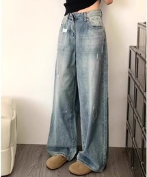 ワイドデニムパンツ