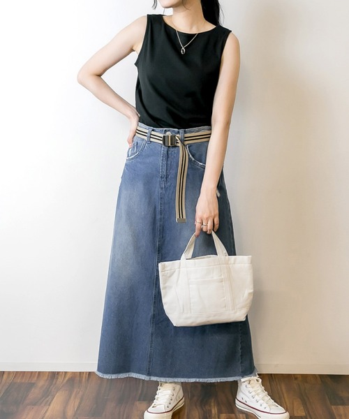 MARAI(マーライ)の「ボートネックタンクトップ(タンクトップ・レディース・チャコールグレー/ブラック/ベージュ/オフホワイト/カーキ/杢グレー/ピンクベージュ・3L/4L/M/L/LL)」の17枚目の写真