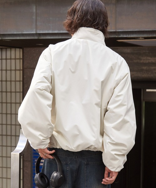 MLB（メジャーリーグベースボール）の「MLB/メジャーリーグベースボール 別注 ワッペン刺繍 2WAYリバーシブル ドロストナイロン×ボア スタンドブルゾン（ブルゾン・メンズ・ダークネイビー/ブラック/アッシュブラウン/オフホワイト・M/L）」の10枚目の写真