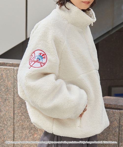 ヤンキース ダウンジャケット MLB ワッペン刺繍 2WAYリバーシブル MLB