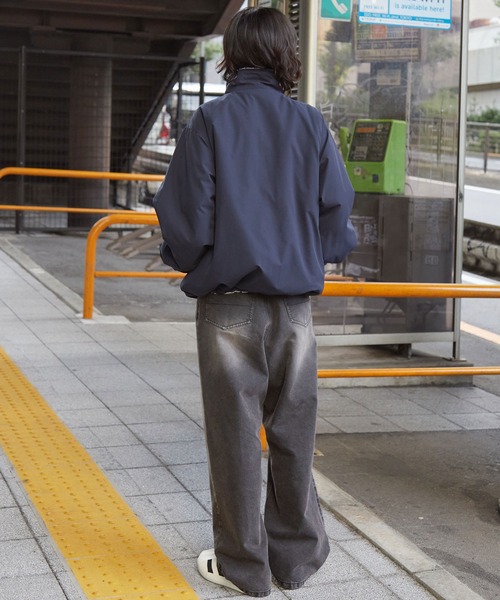 MLB（メジャーリーグベースボール）の「MLB/メジャーリーグベースボール 別注 ワッペン刺繍 2WAYリバーシブル ドロストナイロン×ボア スタンドブルゾン（ブルゾン・メンズ・ダークネイビー/ブラック/アッシュブラウン/オフホワイト・M/L）」の18枚目の写真