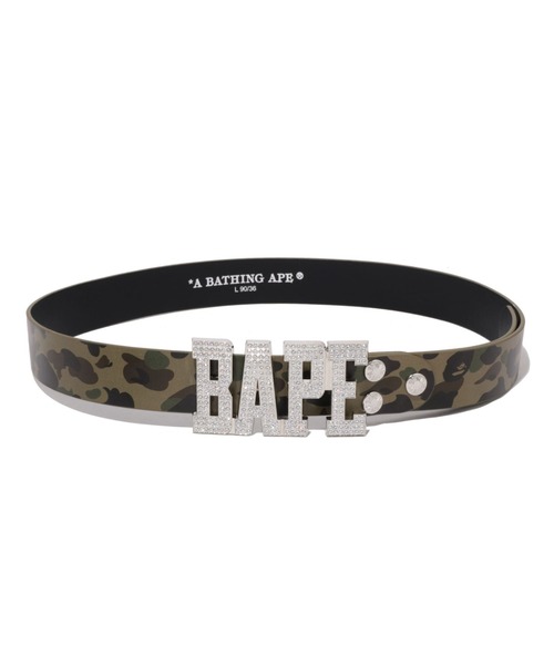 A BATHING APE（アベイシングエイプ）の「1ST CAMO BAPE LEATHER BELT（ベルト・メンズ・グリーン/イエロー・LARGE/MEDIUM/X-LARGE）」の2枚目の写真