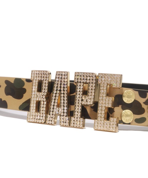A BATHING APE（アベイシングエイプ）の「1ST CAMO BAPE LEATHER BELT（ベルト・メンズ・グリーン/イエロー・LARGE/MEDIUM/X-LARGE）」の6枚目の写真