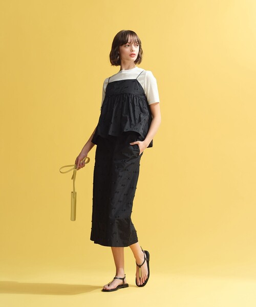 MACKINTOSH PHILOSOPHY(マッキントッシュ フィロソフィー)の「カットジャカードスカート(スカート・レディース・ブラック・38/36)」の2枚目の写真