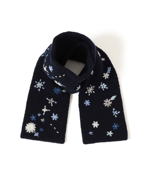 BEAMS BOY 花柄刺繍マフラー BEAMS BOY（ビームスボーイ）の「BEAMS BOY / 手編 花刺繍