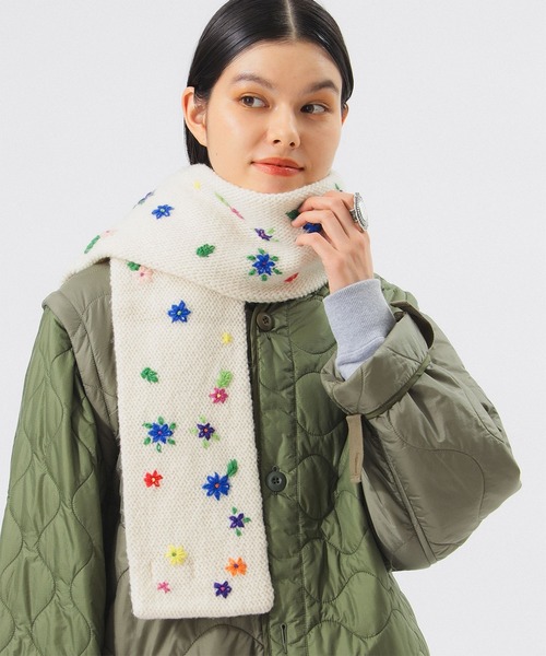 手編み フラワー刺繍 マフラー（マフラー）｜BEAMS BOY