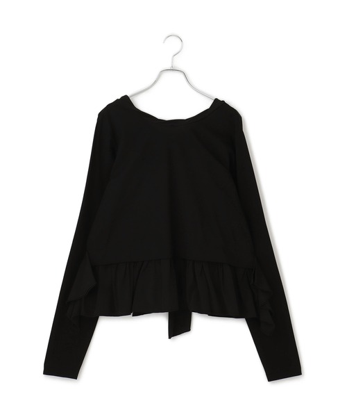 Adam et Rope&#39; - DIDDI MODA Y2K バックリボン柄 ナイロンベスト トップス グレー セール】＜洗える＞【セットアップ対応】バックフォルム
