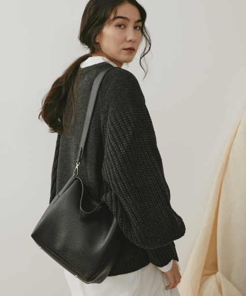 Libra Cue（リブラ キュー）の「2wayスクエアバッグ(ポーチ付き)（ショルダーバッグ・レディース・アイボリー/ブラック/ブラウン・FREE）」の18枚目の写真