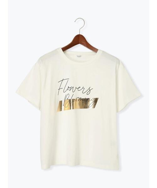 Te chichi TERRASSE（テチチテラス）の「【接触冷感】箔BIGロゴTシャツ（Tシャツ/カットソー・レディース・ベージュ/オフホワイト/チャコールグレー・F）」の10枚目の写真