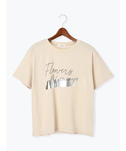 Te chichi TERRASSE（テチチテラス）の「【接触冷感】箔BIGロゴTシャツ（Tシャツ/カットソー・レディース・ベージュ/オフホワイト/チャコールグレー・F）」の11枚目の写真