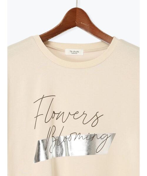 Te chichi TERRASSE（テチチテラス）の「【接触冷感】箔BIGロゴTシャツ（Tシャツ/カットソー・レディース・ベージュ/オフホワイト/チャコールグレー・F）」の13枚目の写真