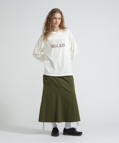 AVIREX(アヴィレックス)の「FADED NEW YORK T-SHIRT/フェイドニューヨークTシャツ(Tシャツ/カットソー・レディース・オフホワイト/チャコールグレー/グリーン・F)」の20枚目の写真