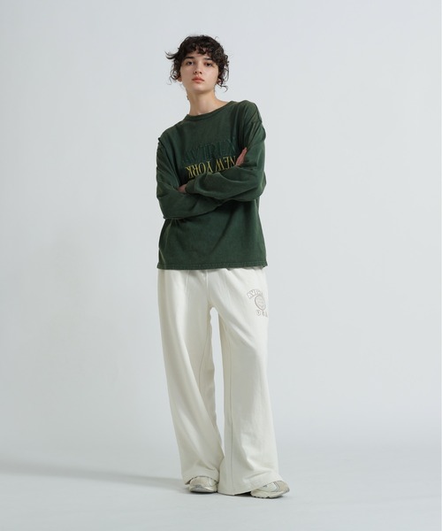 AVIREX(アヴィレックス)の「FADED NEW YORK T-SHIRT/フェイドニューヨークTシャツ(Tシャツ/カットソー・レディース・オフホワイト/チャコールグレー/グリーン・F)」の8枚目の写真