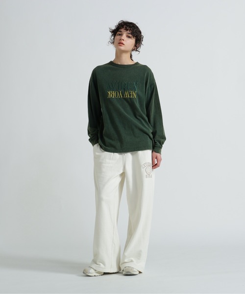AVIREX(アヴィレックス)の「FADED NEW YORK T-SHIRT/フェイドニューヨークTシャツ(Tシャツ/カットソー・レディース・オフホワイト/チャコールグレー/グリーン・F)」の9枚目の写真