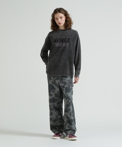 AVIREX(アヴィレックス)の「FADED NEW YORK T-SHIRT/フェイドニューヨークTシャツ(Tシャツ/カットソー・レディース・オフホワイト/チャコールグレー/グリーン・F)」の5枚目の写真