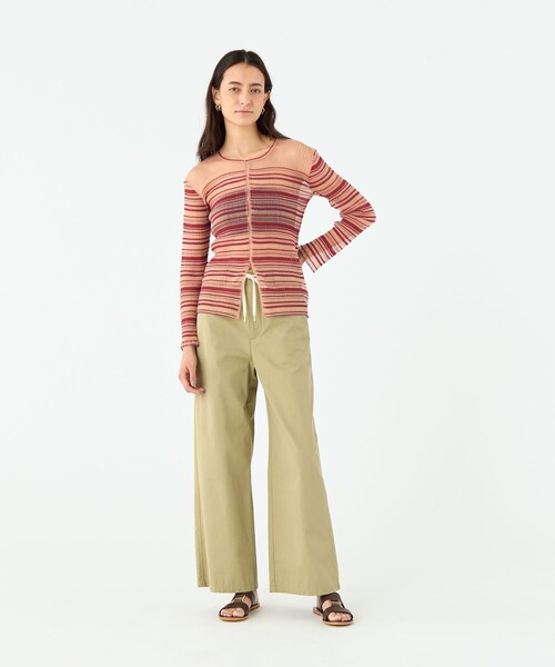 MACPHEE(マカフィー)の「シアーボーダー クルーネックカーディガン(カーディガン/ボレロ・レディース・レッド系その他・S)」の2枚目の写真