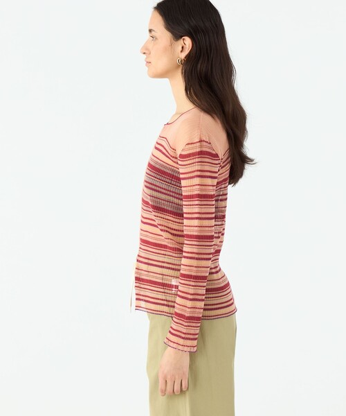 MACPHEE(マカフィー)の「シアーボーダー クルーネックカーディガン(カーディガン/ボレロ・レディース・レッド系その他・S)」の8枚目の写真