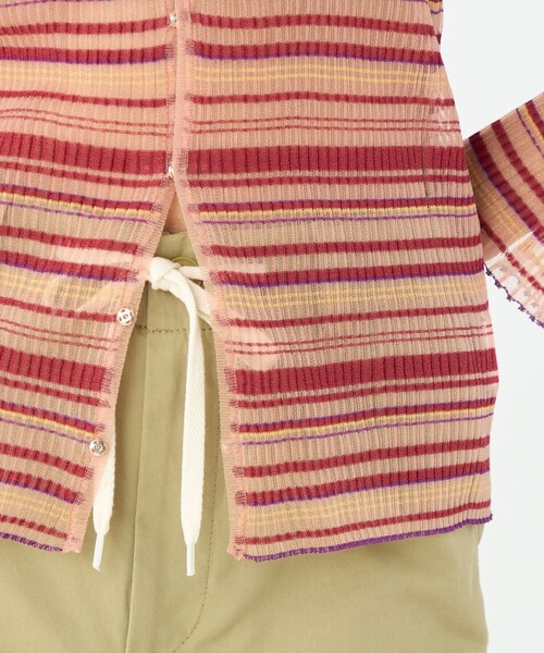 MACPHEE(マカフィー)の「シアーボーダー クルーネックカーディガン(カーディガン/ボレロ・レディース・レッド系その他・S)」の4枚目の写真