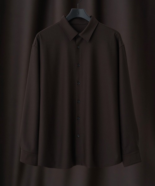 COLONY 2139（コロニートゥーワンスリーナイン）の「ウォッシャブルストレッチミニマルシャツ（シャツ/ブラウス・メンズ・ブラウン/ブラック/チャコールグレー・LARGE/MEDIUM）」の3枚目の写真