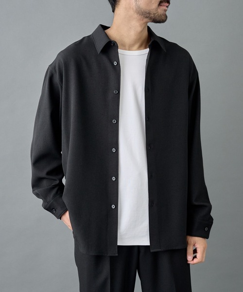 COLONY 2139（コロニートゥーワンスリーナイン）の「ウォッシャブルストレッチミニマルシャツ（シャツ/ブラウス・メンズ・ブラウン/ブラック/チャコールグレー・LARGE/MEDIUM）」の4枚目の写真