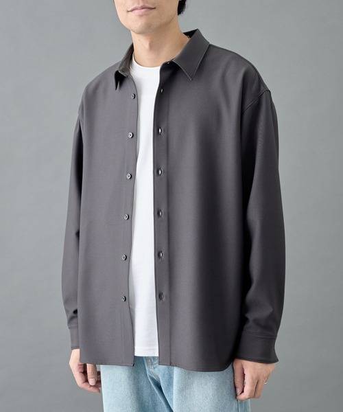 COLONY 2139（コロニートゥーワンスリーナイン）の「ウォッシャブルストレッチミニマルシャツ（シャツ/ブラウス・メンズ・ブラウン/ブラック/チャコールグレー・LARGE/MEDIUM）」の8枚目の写真