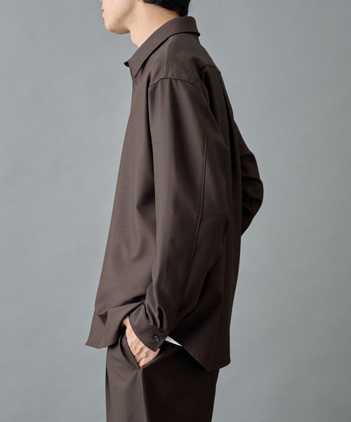 COLONY 2139（コロニートゥーワンスリーナイン）の「ウォッシャブルストレッチミニマルシャツ（シャツ/ブラウス・メンズ・ブラウン/ブラック/チャコールグレー・LARGE/MEDIUM）」の12枚目の写真