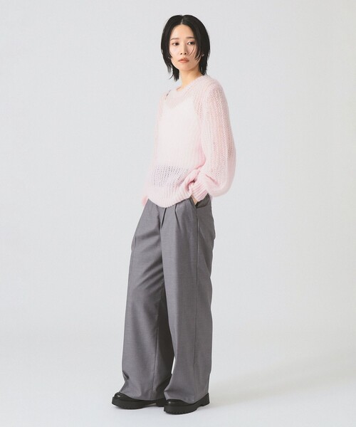 Ray BEAMS(レイビームス)の「モヘヤ タッチ シアー クルーネック ニット(ニット/セーター・レディース・サックスブルー/ピンク・ONE SIZE)」の4枚目の写真
