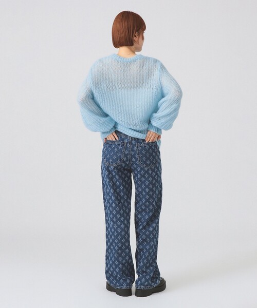 Ray BEAMS(レイビームス)の「モヘヤ タッチ シアー クルーネック ニット(ニット/セーター・レディース・サックスブルー/ピンク・ONE SIZE)」の9枚目の写真