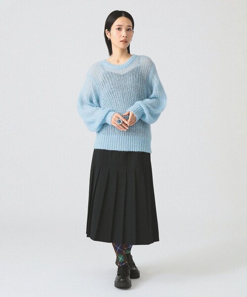 Ray BEAMS(レイビームス)の「モヘヤ タッチ シアー クルーネック ニット(ニット/セーター・レディース・サックスブルー/ピンク・ONE SIZE)」の12枚目の写真