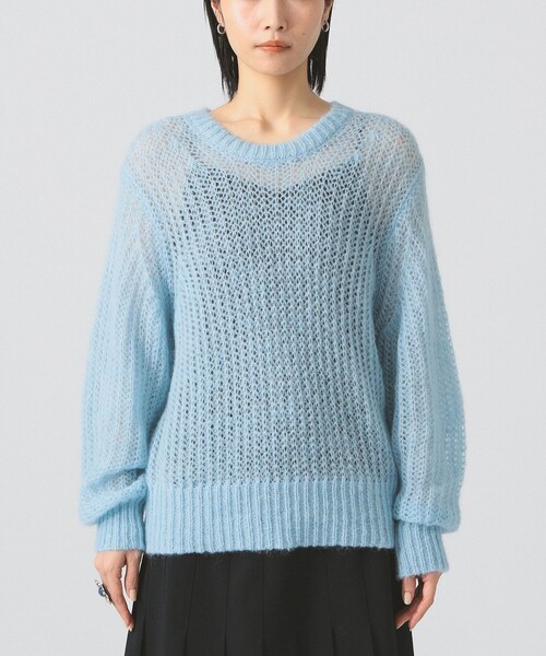 Ray BEAMS(レイビームス)の「モヘヤ タッチ シアー クルーネック ニット(ニット/セーター・レディース・サックスブルー/ピンク・ONE SIZE)」の17枚目の写真