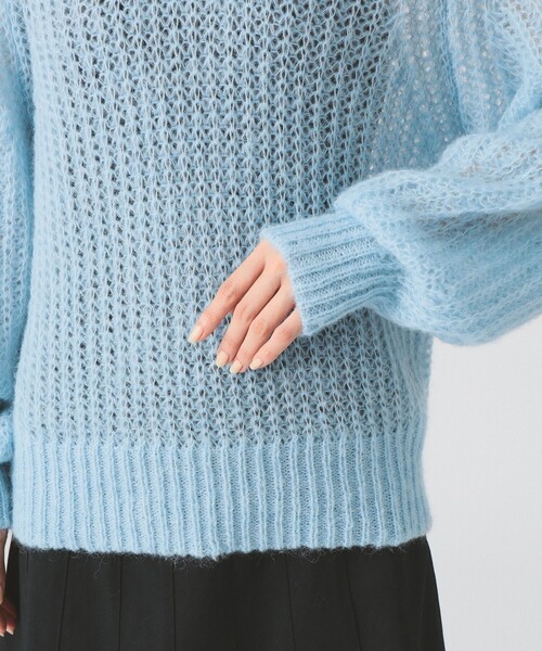 Ray BEAMS(レイビームス)の「モヘヤ タッチ シアー クルーネック ニット(ニット/セーター・レディース・サックスブルー/ピンク・ONE SIZE)」の21枚目の写真