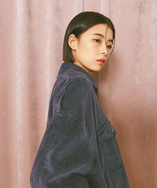 BAYFLOW（ベイフロー）の「フェードコーデュロイジャケット（ブルゾン・レディース・オフホワイト/ネイビー/ピンク・FREE）」の12枚目の写真