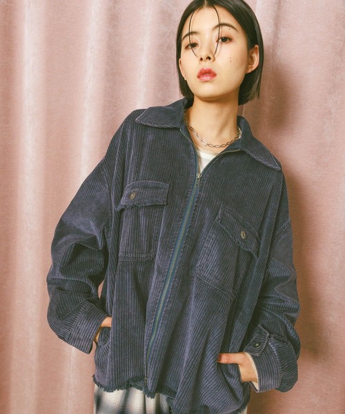 BAYFLOW（ベイフロー）の「フェードコーデュロイジャケット（ブルゾン・レディース・オフホワイト/ネイビー/ピンク・FREE）」の13枚目の写真