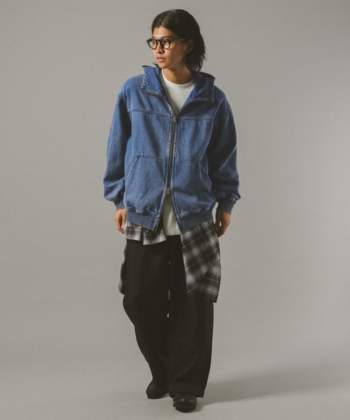 セール】デニムワークフードジャケット【セットアップ対応】（ブルゾン