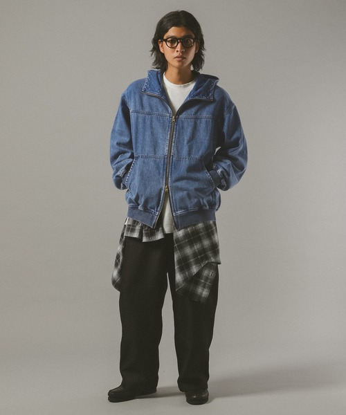 セール】デニムワークフードジャケット【セットアップ対応】（ブルゾン