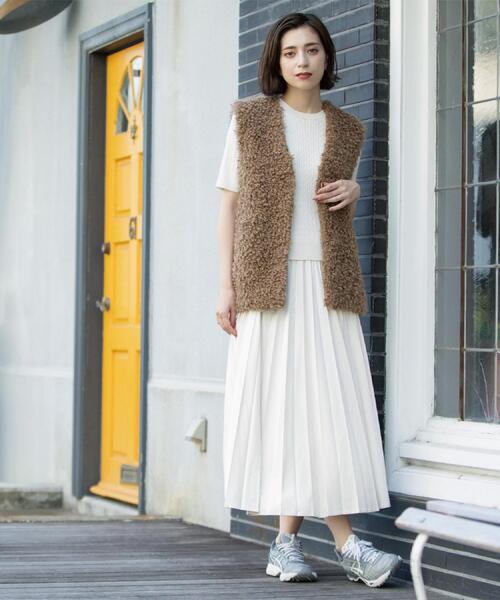 OPAQUE.CLIP（オペークドットクリップ）の「ケーブルハーフスリーブニット【UVケア/洗濯機OK】《6col/S～LL》（ニット/セーター・レディース・グリーン/アイボリー/ブラック/ネイビー/キャメル/ボルドー・36/38/40/42）」の13枚目の写真