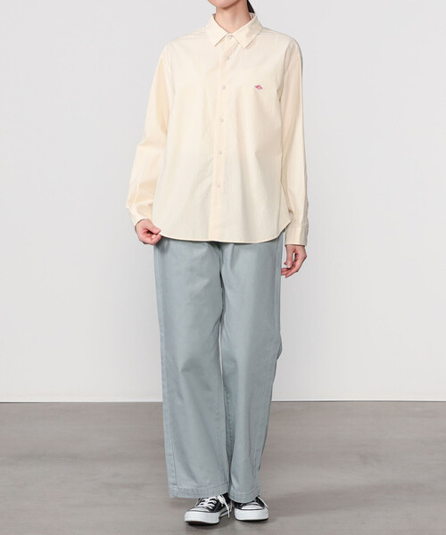 DANTON 新品 未使用 36 ダントン ブラウス DANTON | タイプライター レギュラーカラー長袖シャツ WOMEN