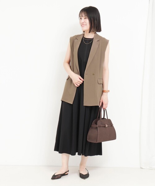 MICO COULIER(ミコクリエ)の「《セットアップ対応》ハイストレッチカルゼワッシャージレジャケット(テーラードジャケット・レディース・キャメル/ネイビー・38)」の21枚目の写真