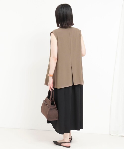 MICO COULIER(ミコクリエ)の「《セットアップ対応》ハイストレッチカルゼワッシャージレジャケット(テーラードジャケット・レディース・キャメル/ネイビー・38)」の15枚目の写真