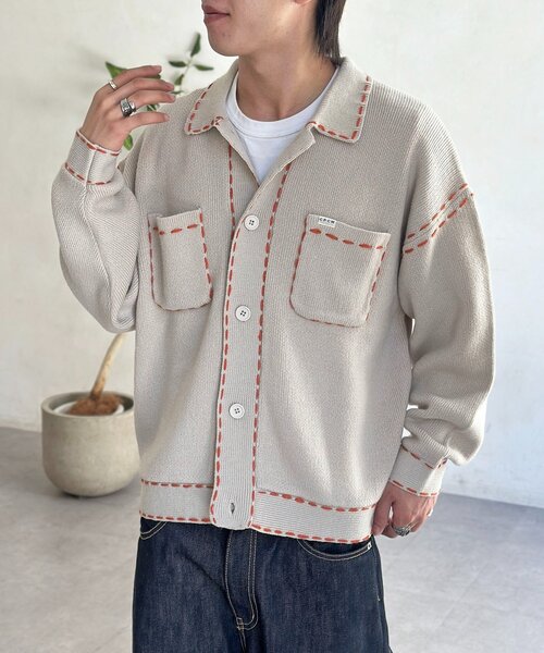 【CPCM】ハンドステッチニットシャツ CPCM（シーピーシーエム）の「ハンドステッチニットシャツ